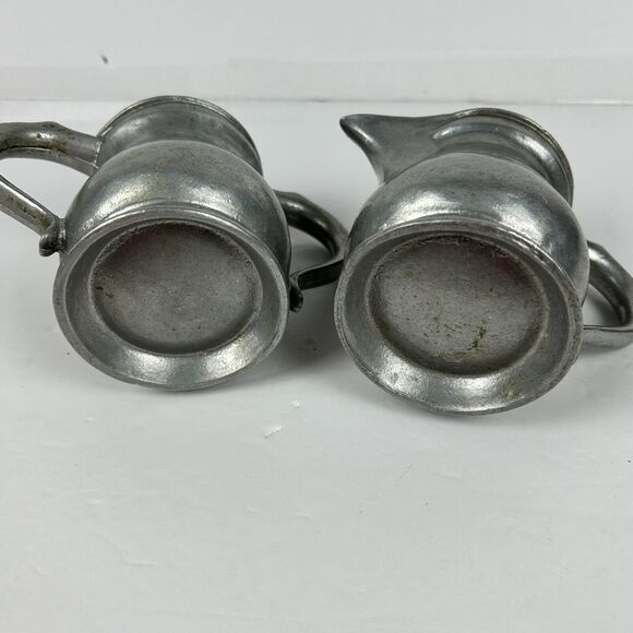 Vintage SMC Sexton Semetale Pewter Cream & Sugar MCM Colonial - Picture 9 of 16